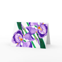 Diagonal Purple Iris Greeting Card