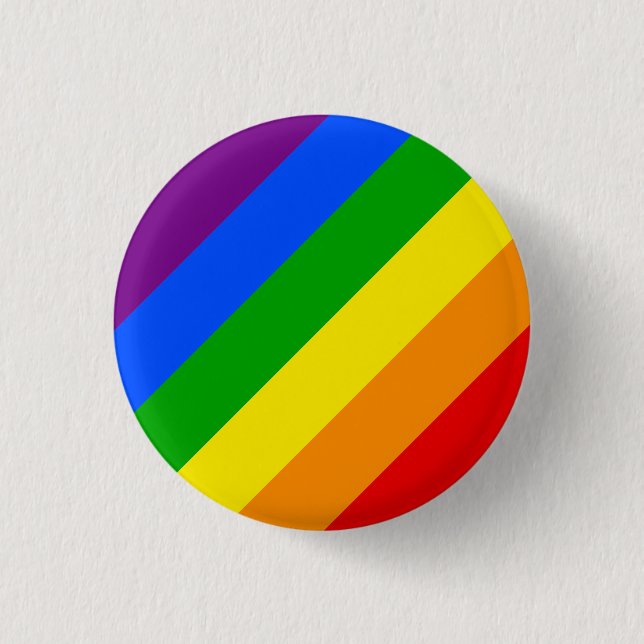 "DIAGONAL RAINBOW" 1.25-inch 1 Inch Round Button (Front)