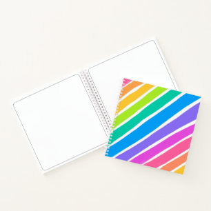 Diagonal Rainbow Colors Notebook