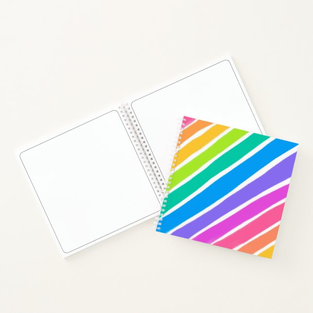 Diagonal Rainbow Colours Notebook (Inside)