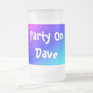 Diagonal Rainbow Gradient Blue to Green Frosted Glass Beer Mug