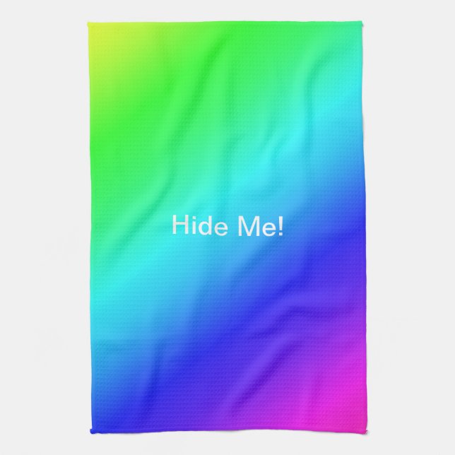 Diagonal Rainbow Gradient Blue to Green Kitchen Towel (Vertical)