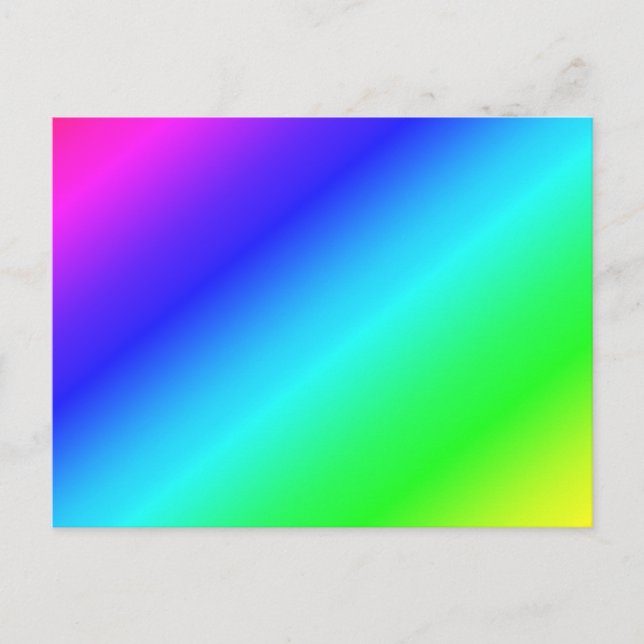 Diagonal Rainbow Gradient Blue to Green Postcard (Front)