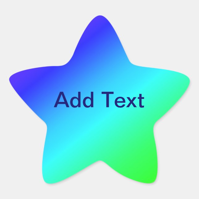 Diagonal Rainbow Gradient Blue to Green Star Sticker (Front)