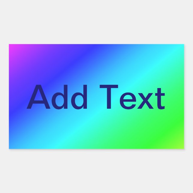 Diagonal Rainbow Gradient Blue to Green Sticker (Front)