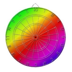 Diagonal Rainbow Gradient Red to Green Dartboard