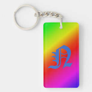 Diagonal Rainbow Gradient Red to Green Keychain