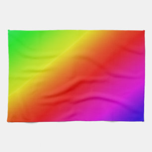 Diagonal Rainbow Gradient Red to Green Kitchen Towel