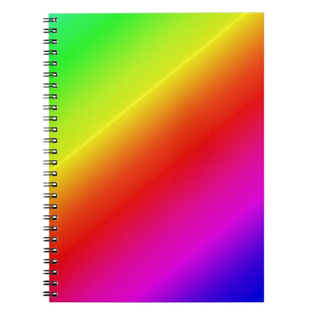 Diagonal Rainbow Gradient Red to Green Notebook (Front)