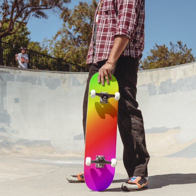 Diagonal Rainbow Gradient Red to Green Skateboard (Outdoor 2)