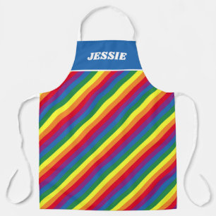 Diagonal Rainbow Pattern Apron