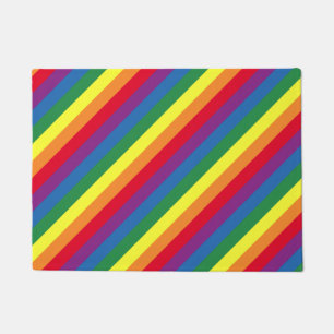 Diagonal Rainbow Pattern Doormat