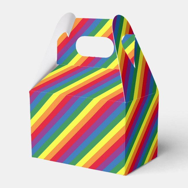 Diagonal Rainbow Pattern Favor Box (Front Side)