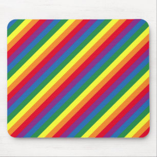Diagonal Rainbow Pattern Mouse Pad