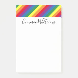 Diagonal Rainbow Pattern Post-it Notes