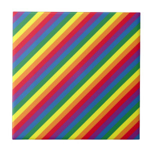 Diagonal Rainbow Pattern Tile