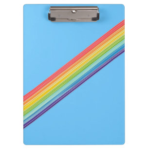 Diagonal rainbow stripes clipboard