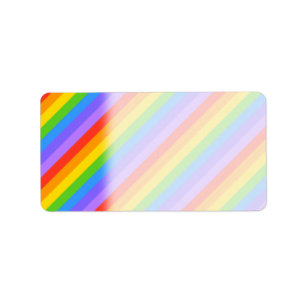 Diagonal Rainbow Stripes Pattern. Label