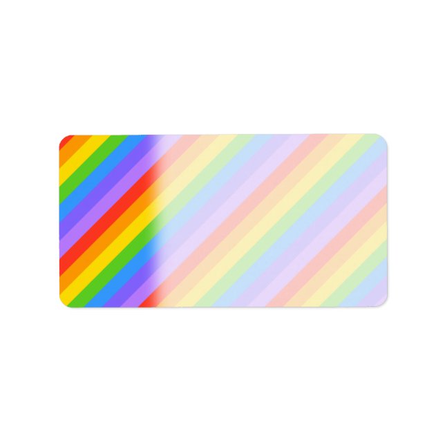 Diagonal Rainbow Stripes Pattern. Label (Front)