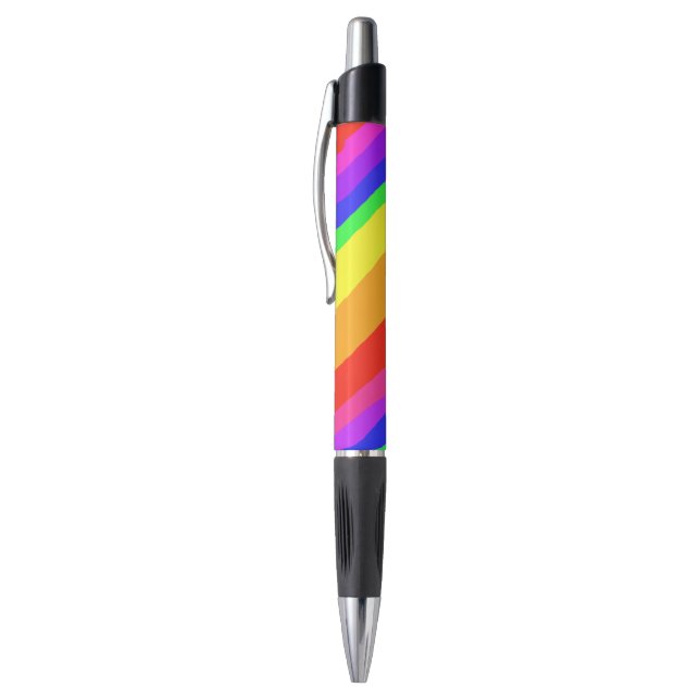 Diagonal Rainbow Stripes Pattern Pen (Top (Vertical))
