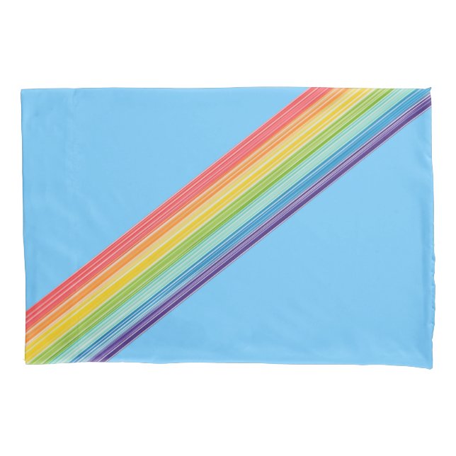 Diagonal rainbow stripes pillowcase (Front)