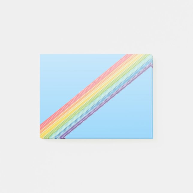Diagonal rainbow stripes post-it notes (Front)