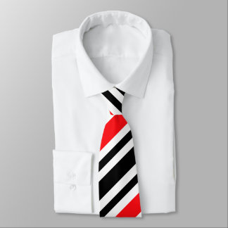 Diagonal Red and Black Striped Tie