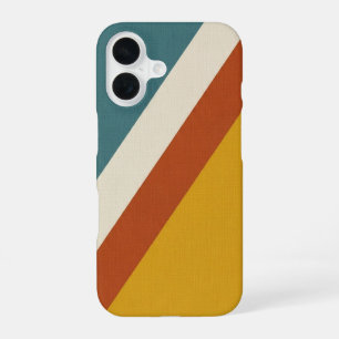 Diagonal Retro Bands iPhone 16 Case
