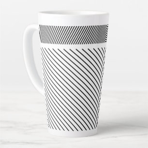 Diagonal Rhythm in Black and White Latte Mug