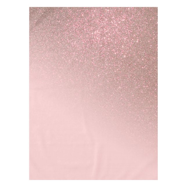 Diagonal Rose Gold Blush Pink Ombre Gradient Tablecloth (Front)