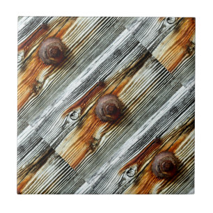 diagonal rusty driftwood board tile