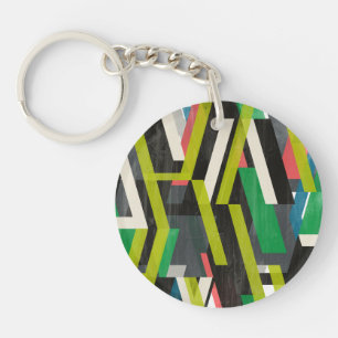 Diagonal Slipstream Pattern Keychain