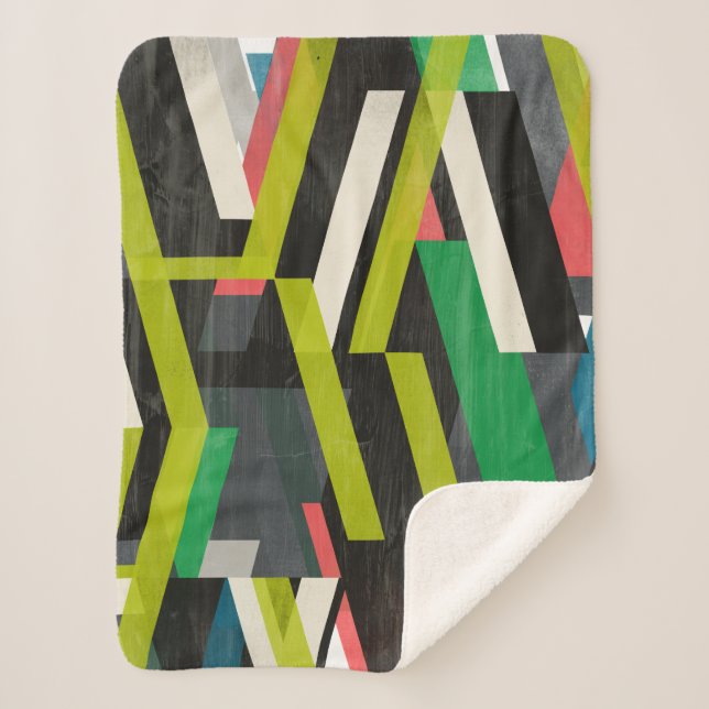 Diagonal Slipstream Pattern Sherpa Blanket (Front)