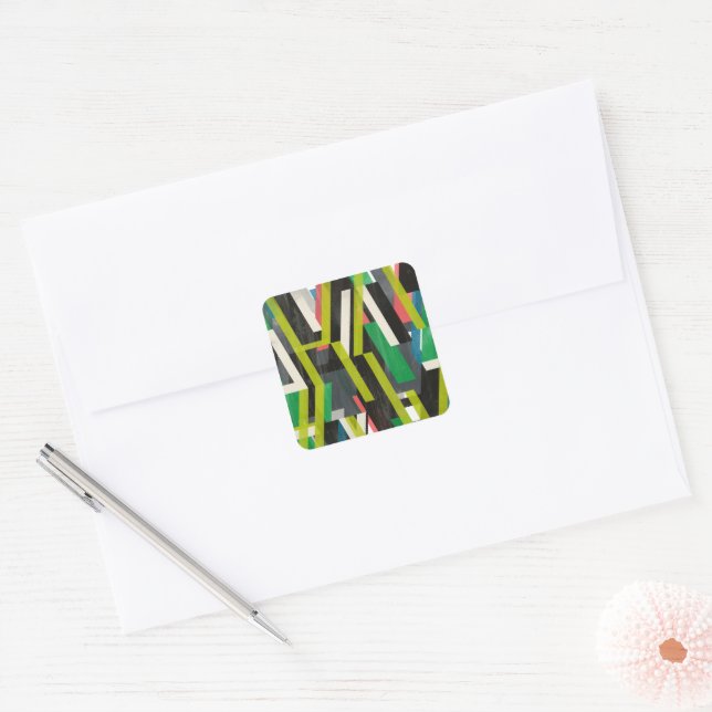 Diagonal Slipstream Pattern Square Sticker (Envelope)