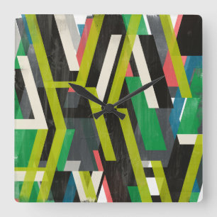 Diagonal Slipstream Pattern Square Wall Clock
