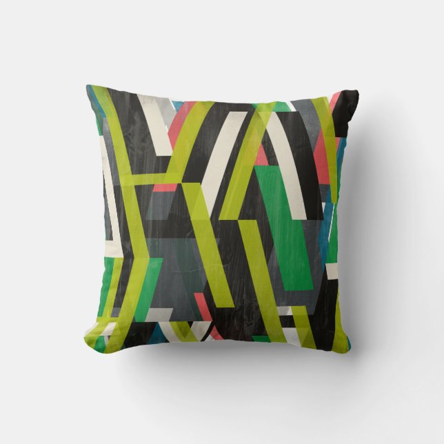 Diagonal Slipstream Pattern Throw Pillow (Front)
