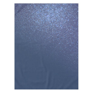Diagonal Sparkly Navy Blue Glitter Gradient Ombre Tablecloth