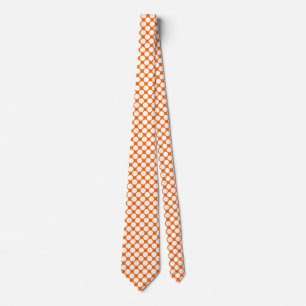 Diagonal Spots - White on Orange Tie