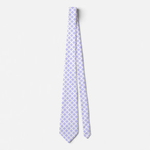 Diagonal Squares - Powder Blue on White Neck Tie