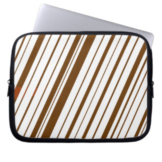 Diagonal Stripe ~ Brown Laptop Sleeve