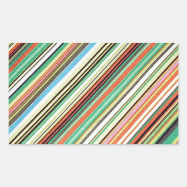 Diagonal Stripe Colourful Cloth Pattern Sticker (Front)