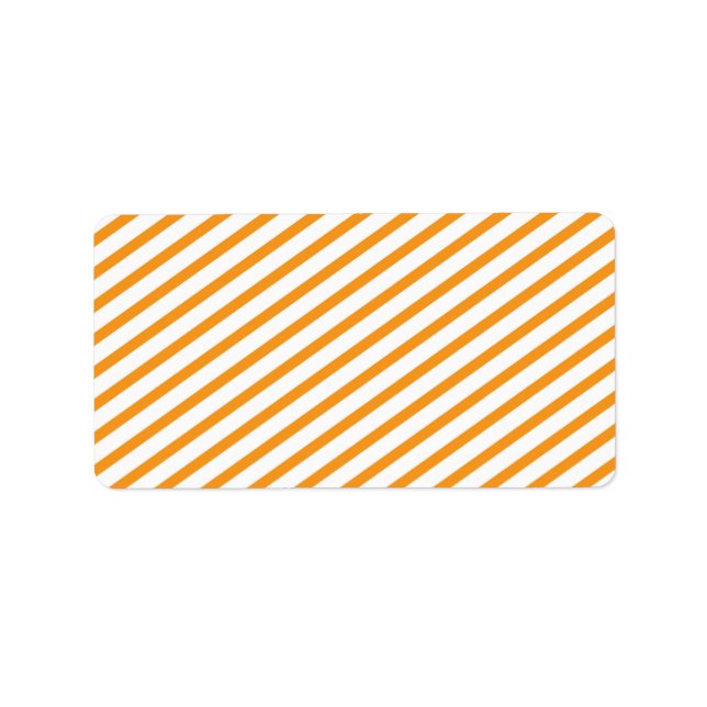Diagonal Stripe Orange Pattern Label (Front)