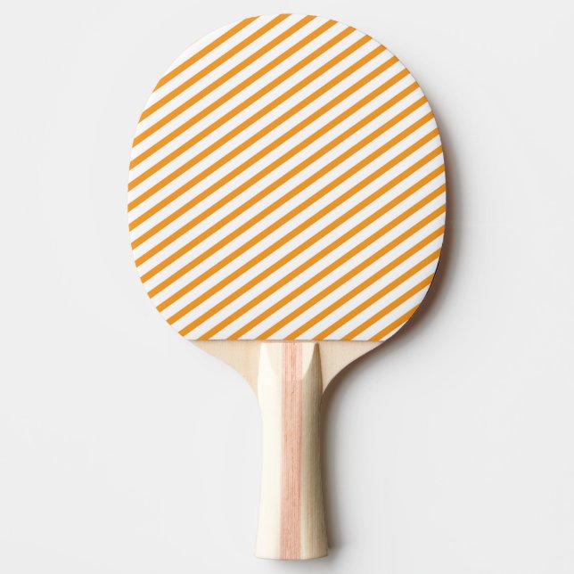 Diagonal Stripe Orange Pattern Ping Pong Paddle (Front)