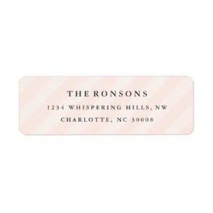 Diagonal Stripe Pink Pattern Girly Return Address