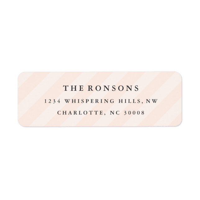 Diagonal Stripe rose Motif Girl Adresse de retour (Devant)