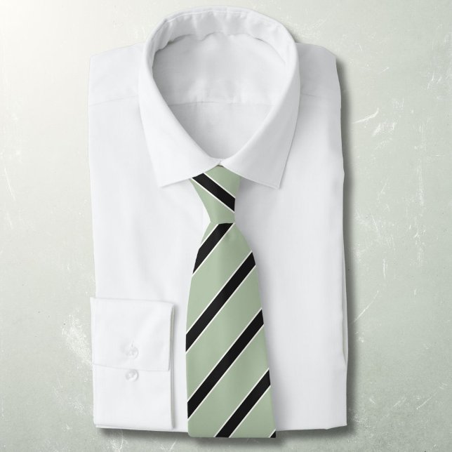 Diagonal striped black on green classic tie (Creator Uploaded)