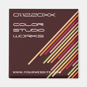 Diagonal Stripes   01 * Chocolate Candy   Magnet