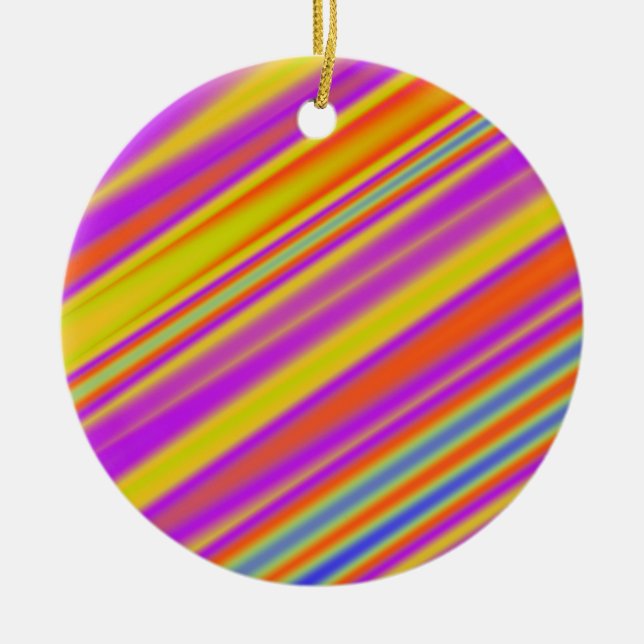 Diagonal Stripes 06 Ceramic Ornament (Front)
