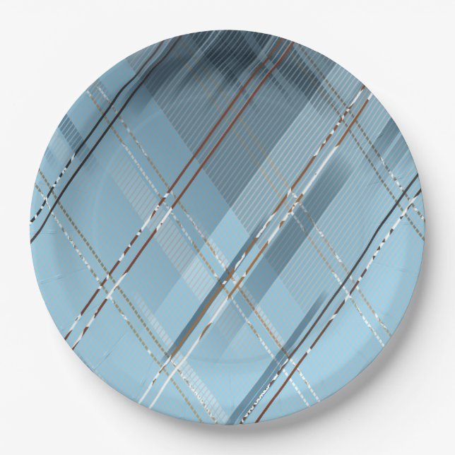 Diagonal stripes background 4 paper plate (Front)