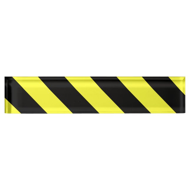 diagonal stripes black and yellow nameplate (Front)